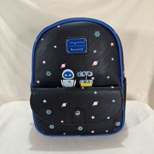 NWT Loungefly‎ Mini Backpack Disney Pixar RARE Wall-E And Eve Space *Flaw